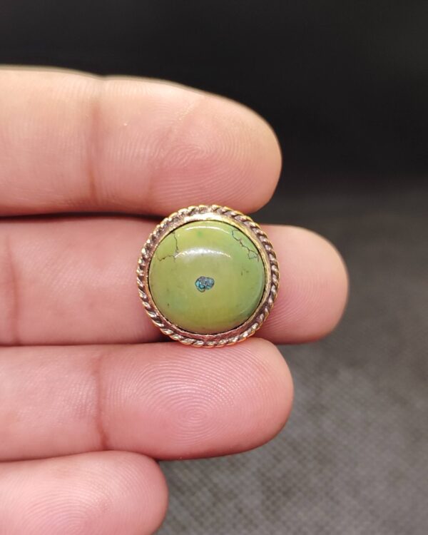18mm Tibetan Turquoise Grooved Stone