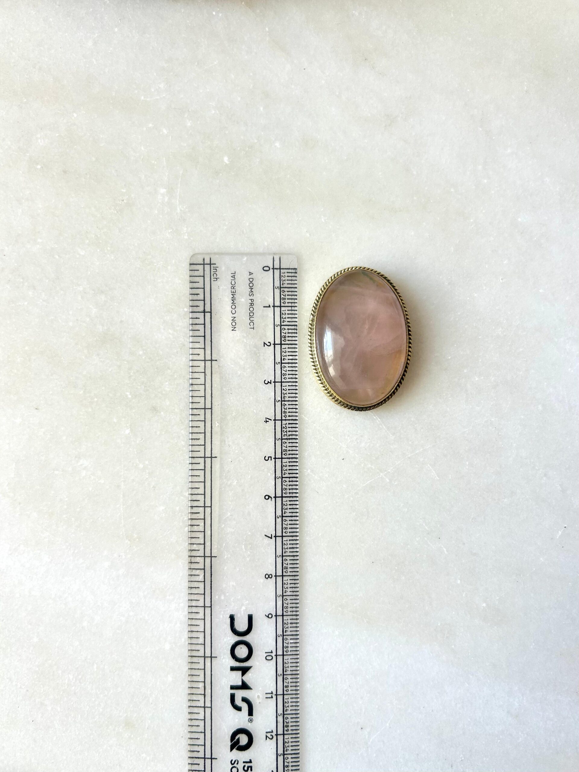 36mm Rose Quartz Grooved Stone - Image 2