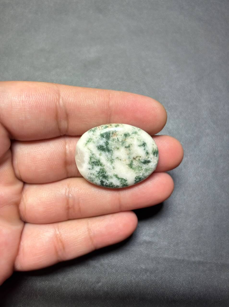33mm Natural Tree Agate Cabochon – One of a Kind Stone - Image 2