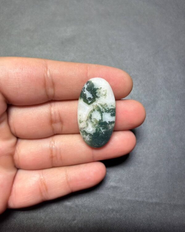 30mm Natural Tree Agate Cabochon – Unique Dendritic Gemstone