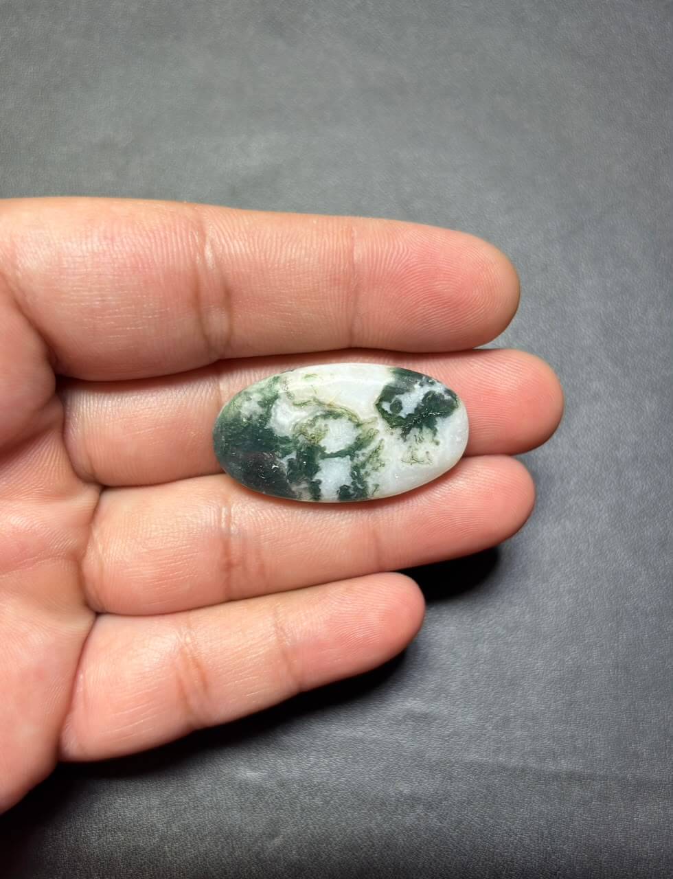 30mm Natural Tree Agate Cabochon – Unique Dendritic Gemstone - Image 2