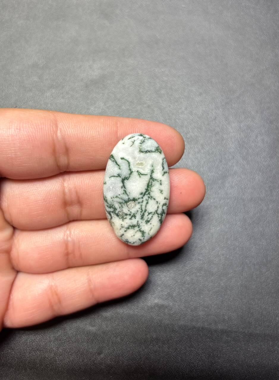 38mm Natural Tree Agate Cabochon – One of a Kind Collector Stone