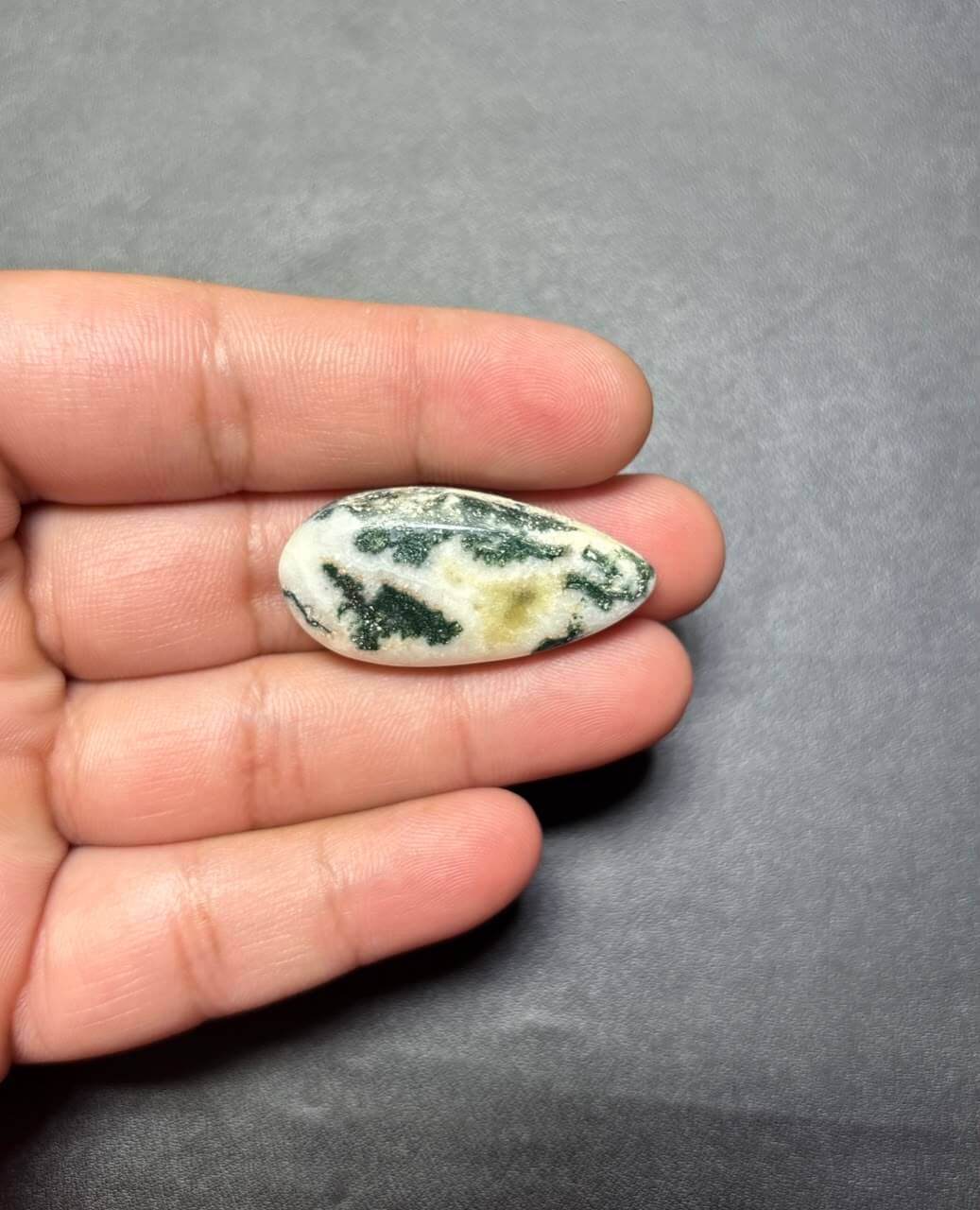 37mm Natural Tree Agate Cabochon – Unique Organic Pattern - Image 2