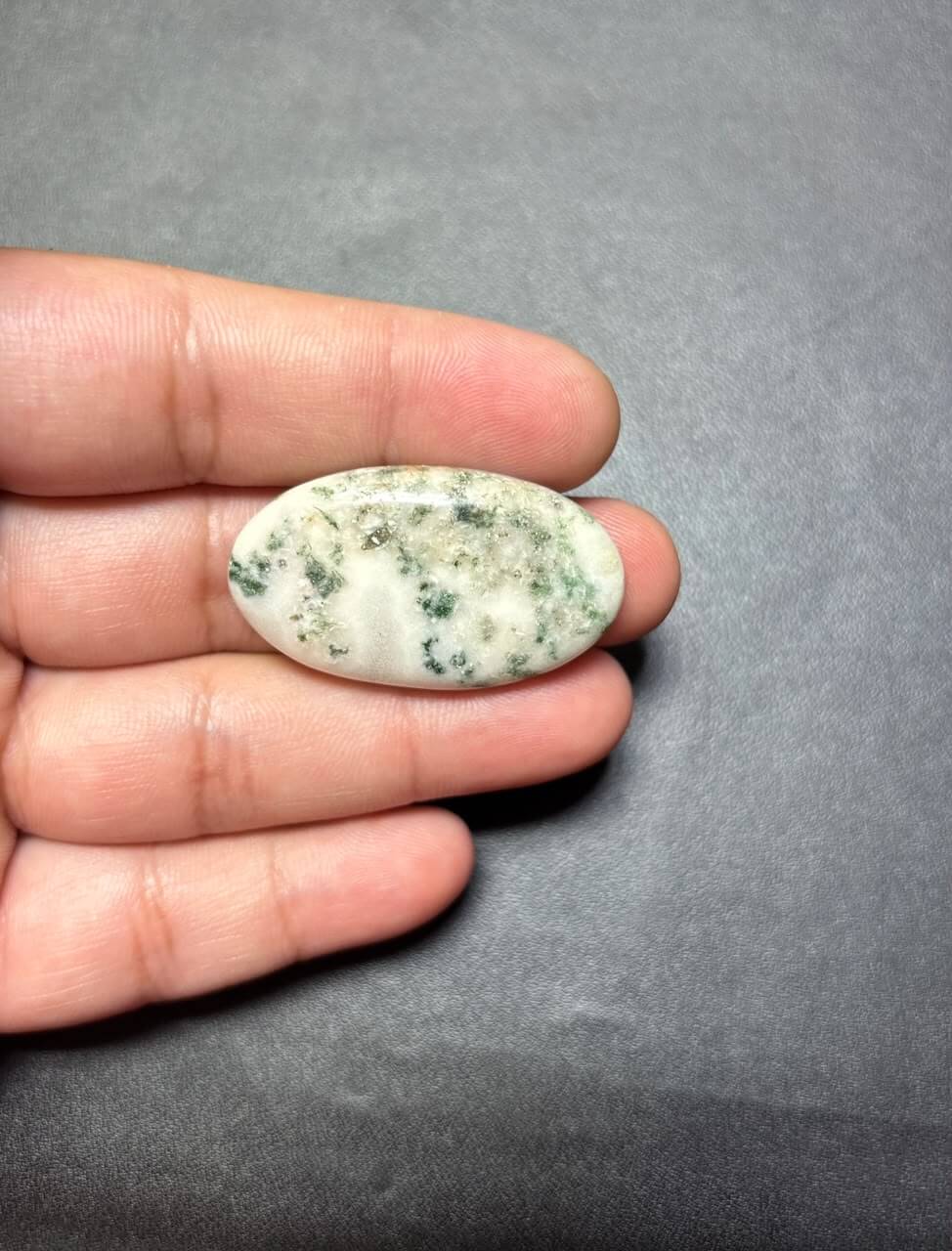 39mm Natural Tree Agate Cabochon – Exceptional Dendritic Gemstone - Image 2