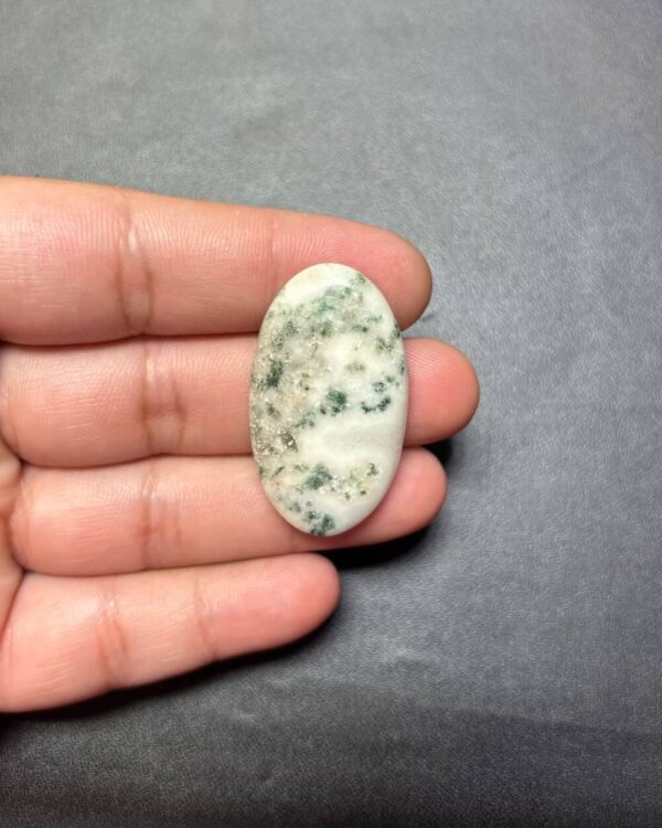 39mm Natural Tree Agate Cabochon – Exceptional Dendritic Gemstone