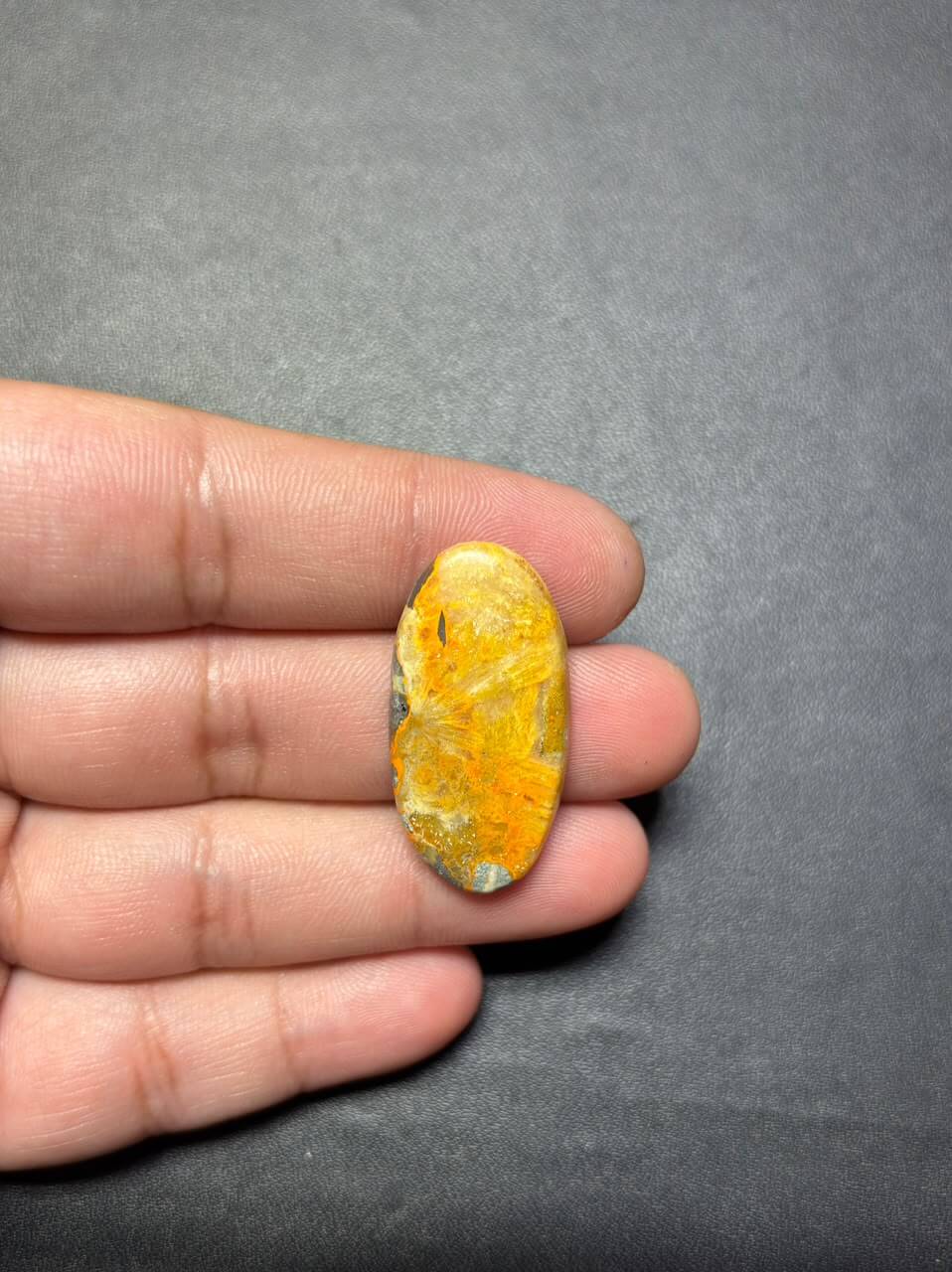 34mm Bumblebee Jasper Cabochon for Wire Wrapping