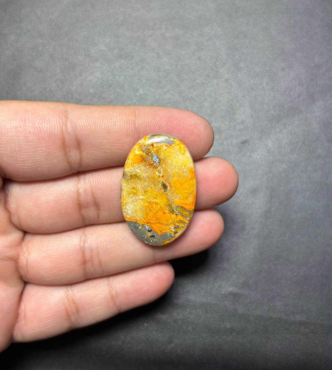35mm Bumblebee Jasper Cabochon – Unique Natural Pattern
