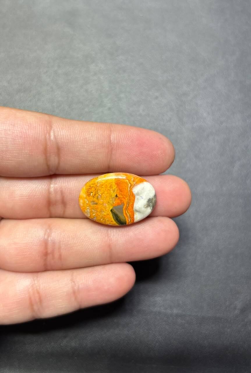 26mm Bumblebee Jasper Cabochon for Pendant Making - Image 2