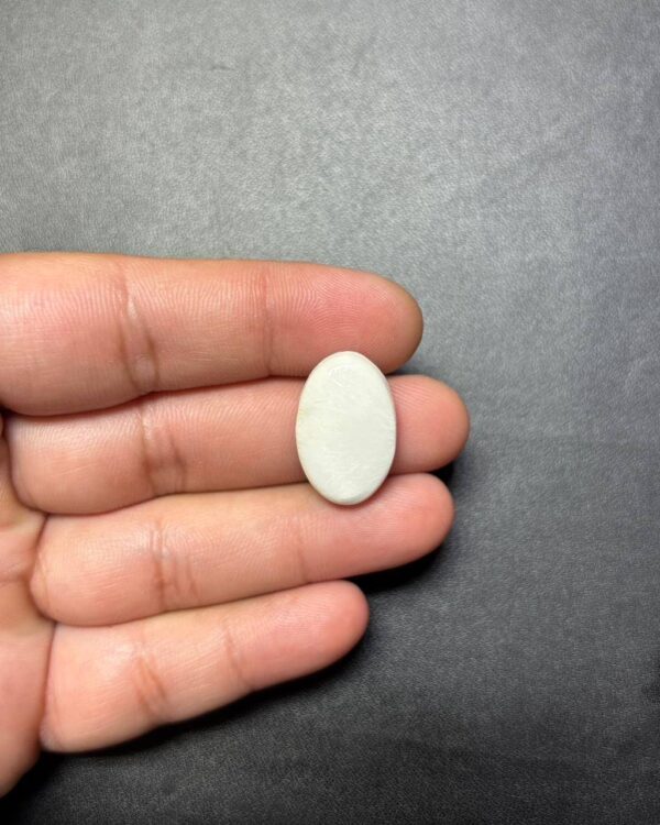 22mm White Scolecite Grooved Stone – One of a Kind