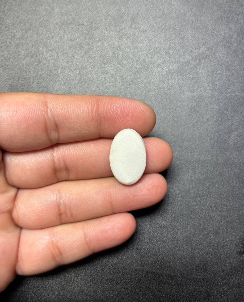 22mm White Scolecite Grooved Stone – One of a Kind