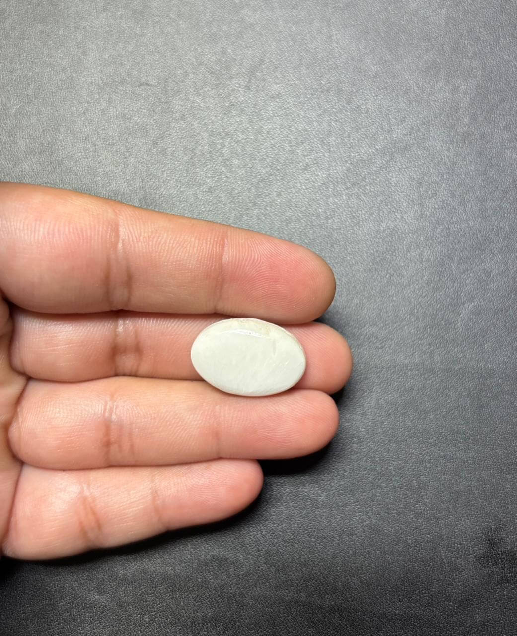 22mm White Scolecite Grooved Stone – One of a Kind - Image 2