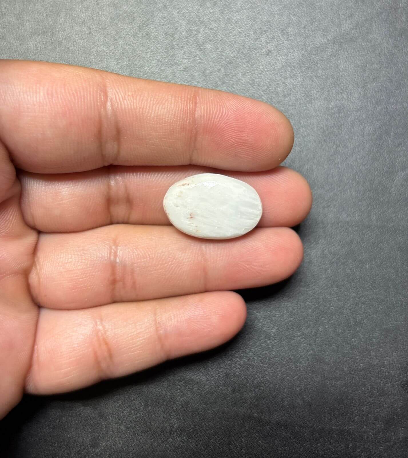 23mm White Scolecite Stone with Brass Groove - Image 2