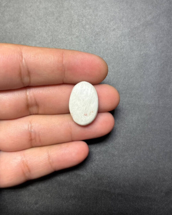 23mm White Scolecite Stone with Brass Groove