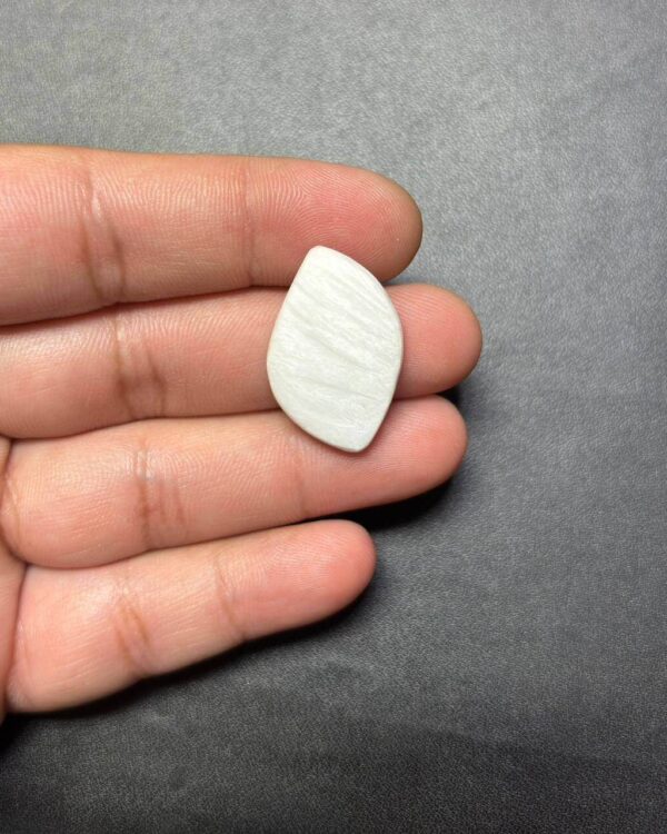 28mm White Scolecite Grooved Cabochon