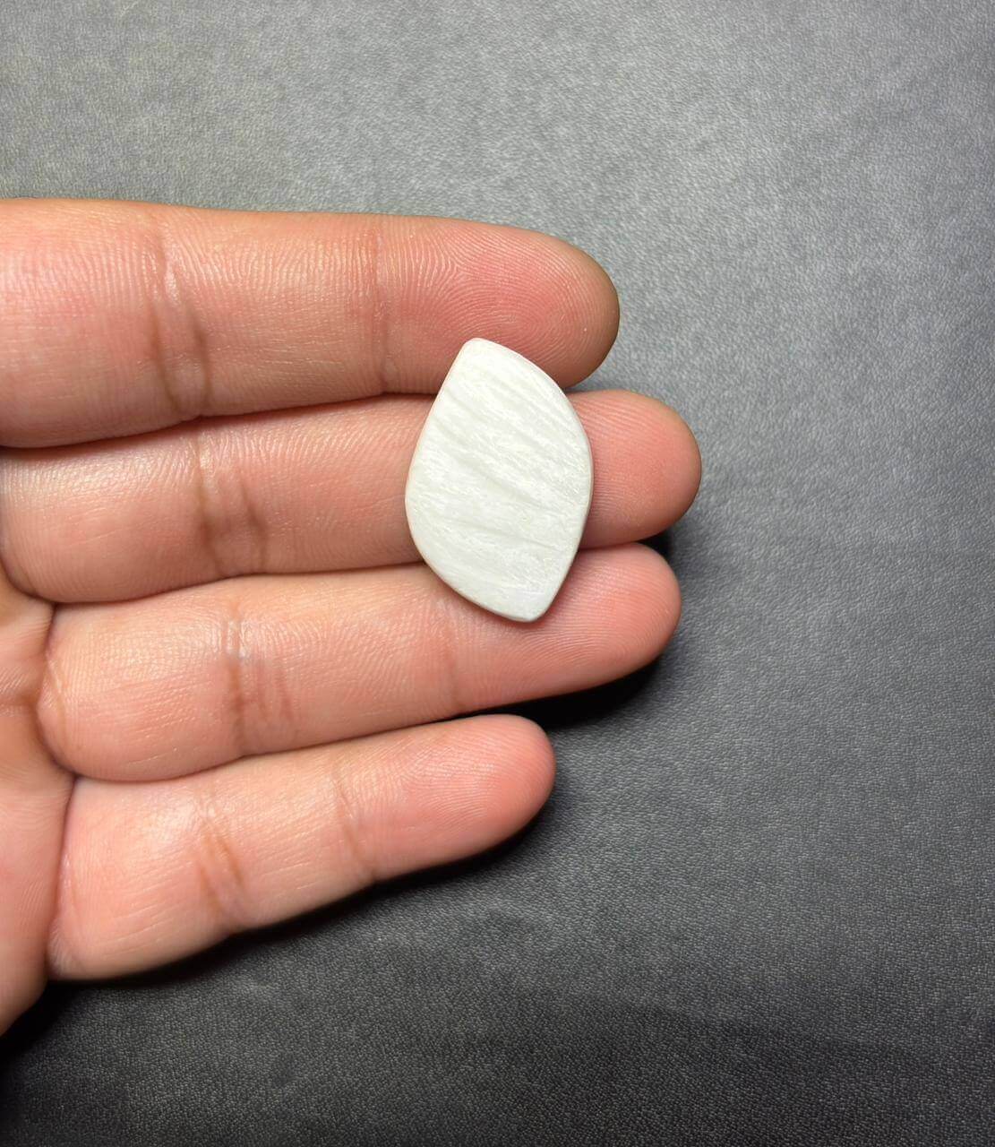 28mm White Scolecite Grooved Cabochon
