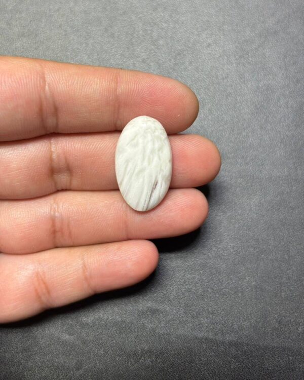 27mm White Scolecite Grooved Stone for Jewelry