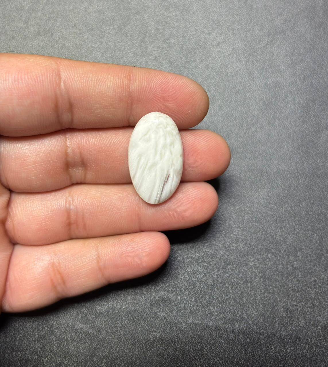 27mm White Scolecite Grooved Stone for Jewelry