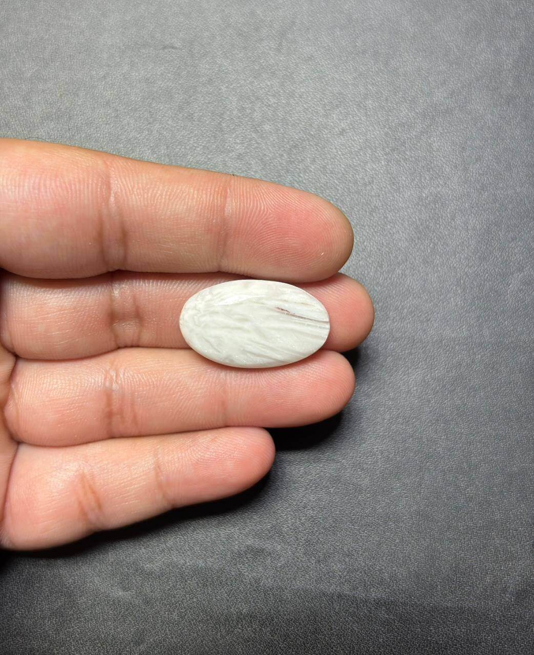 27mm White Scolecite Grooved Stone for Jewelry - Image 2