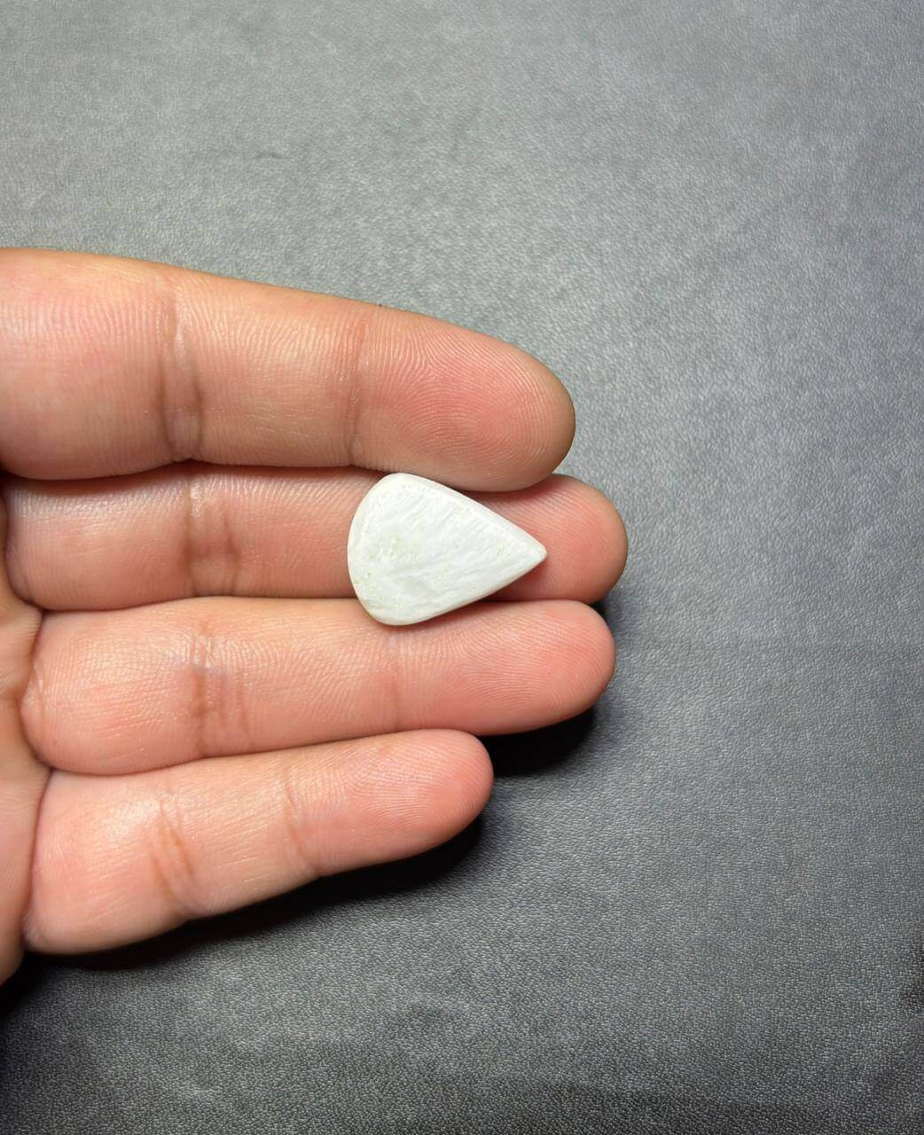 21mm White Scolecite Stone with Brass Setting Groove - Image 2