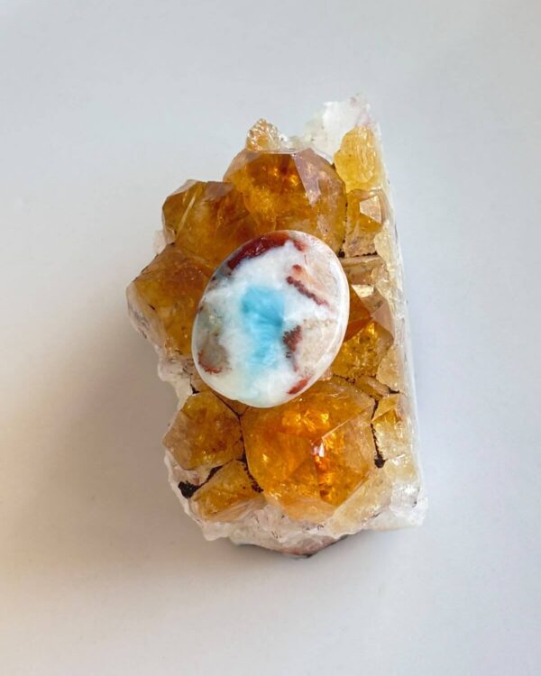 24mm Larimar Stone for Wire Wrapping