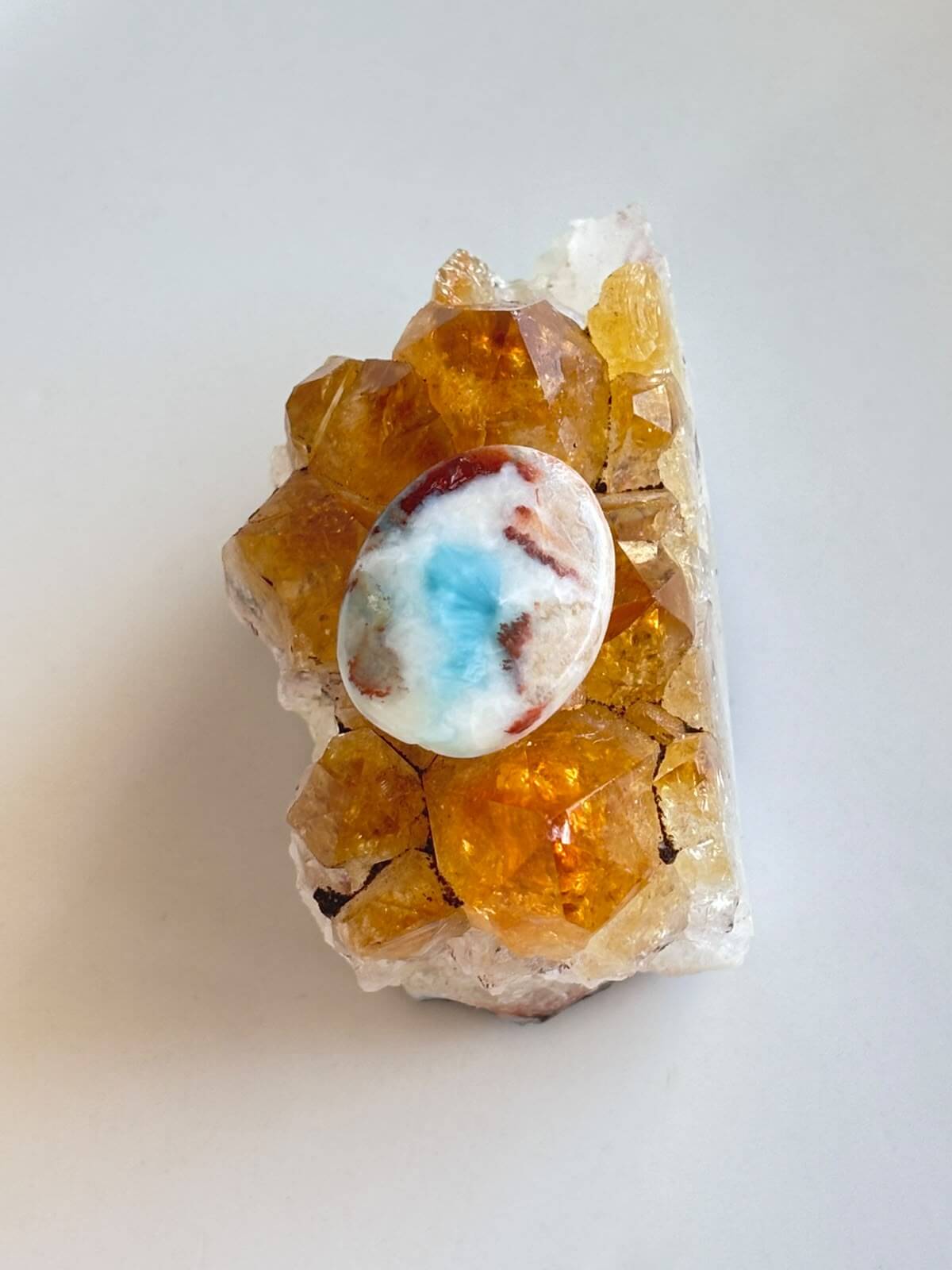 24mm Larimar Stone for Wire Wrapping
