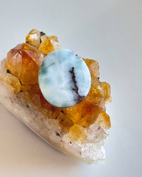 24mm Larimar Gemstone for Pendant Designs