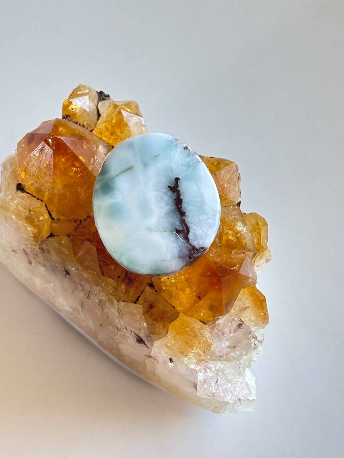 24mm Larimar Gemstone for Pendant Designs