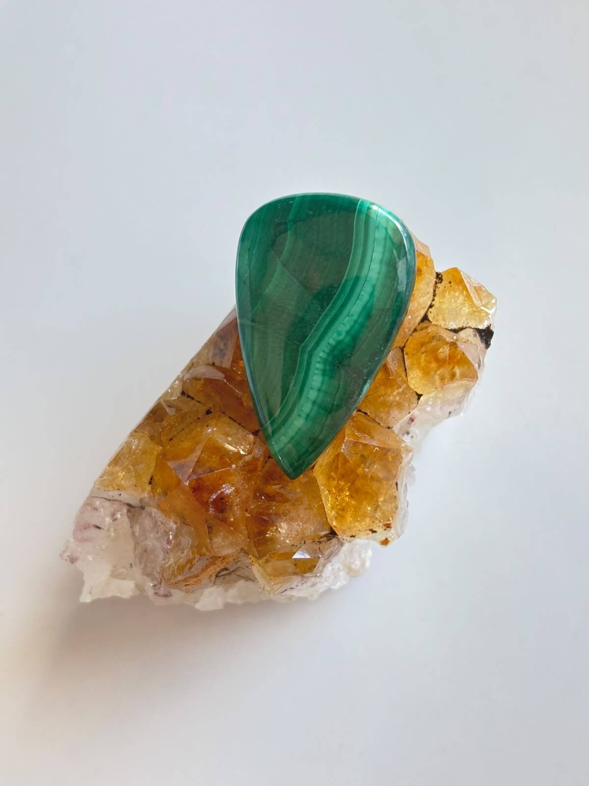 34mm Malachite Stone for Wire Wrapping