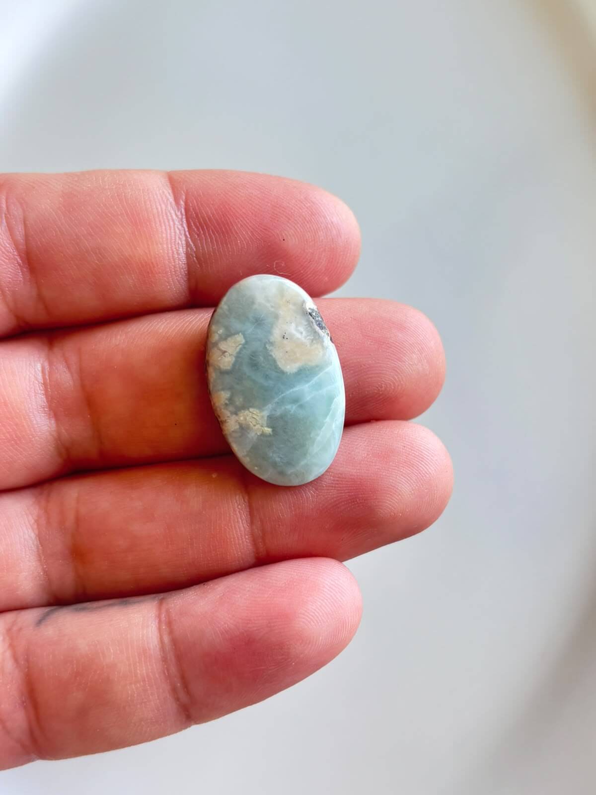 28mm Larimar Stone for Wire Wrapping - Image 2