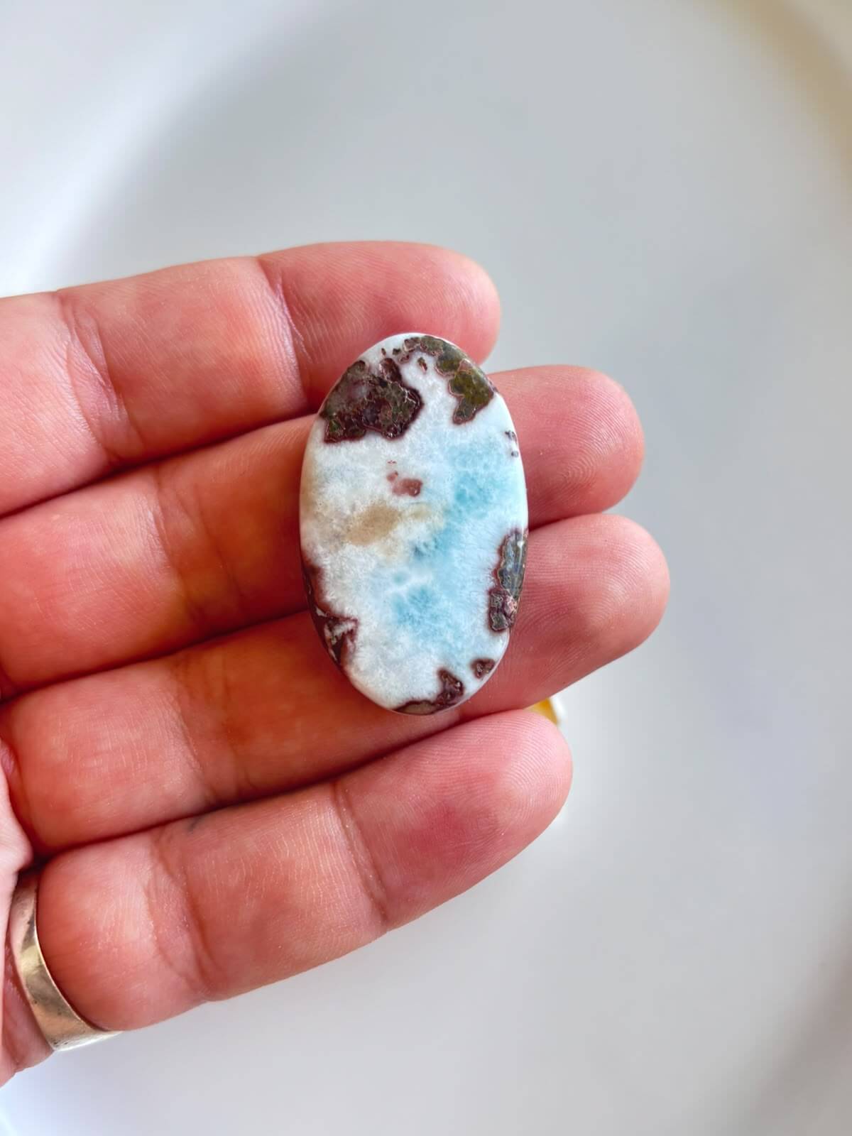 42mm Larimar Gemstone for Macramé Projects - Image 2