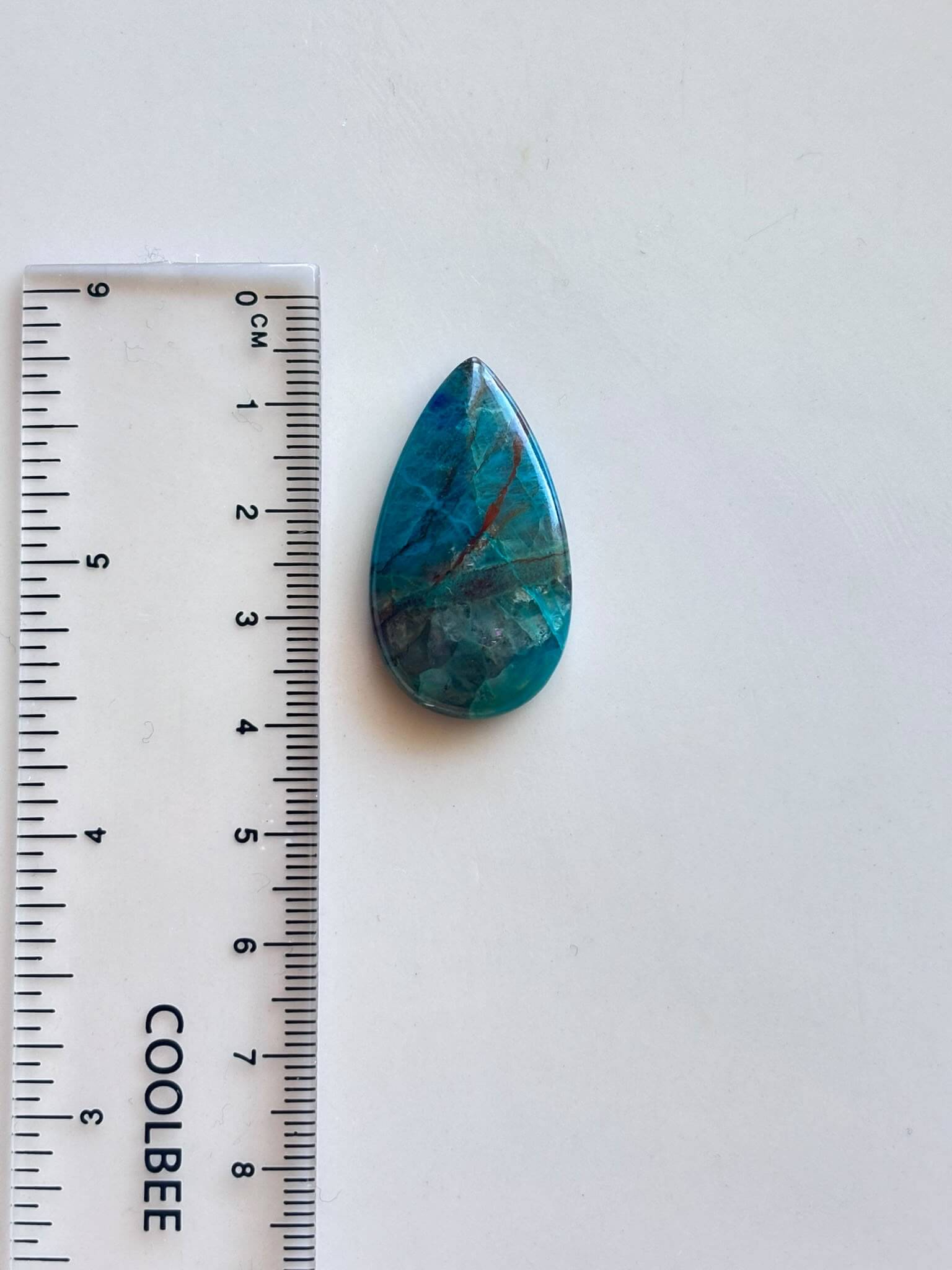 34mm Shattuckite Cabochon – Deep Blue - Image 2