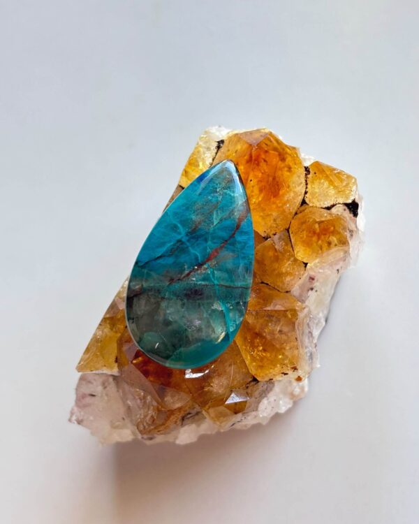 34mm Shattuckite Cabochon – Deep Blue