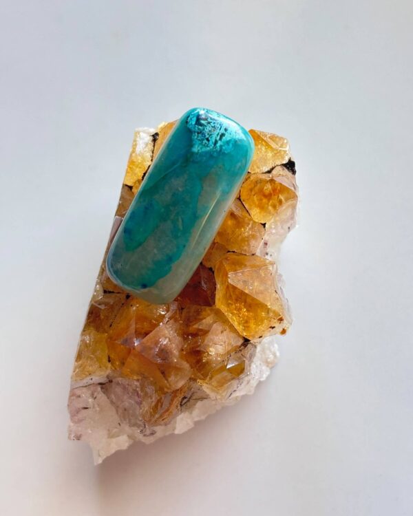 33mm Shattuckite Cabochon – Ocean Harmony