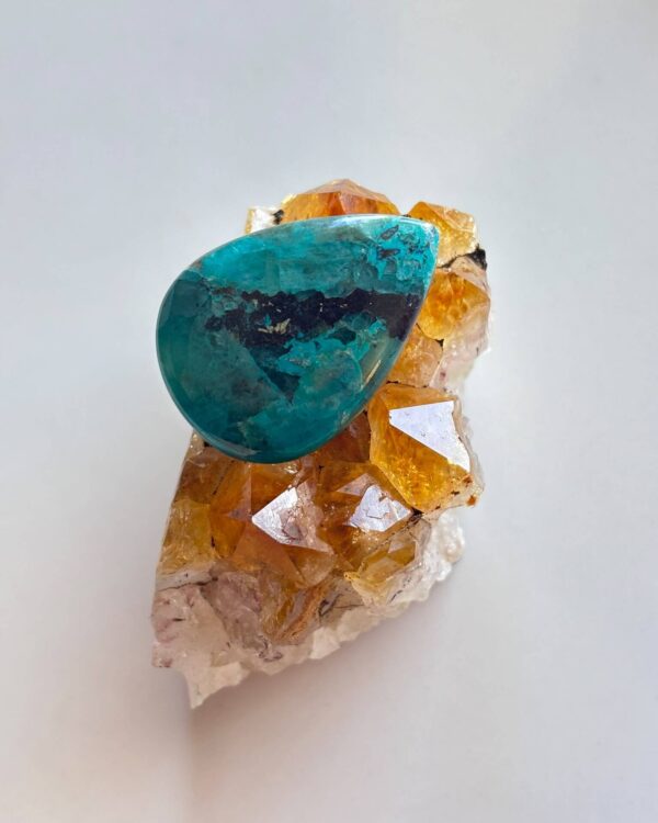 34mm Shattuckite Cabochon – Blue Horizon