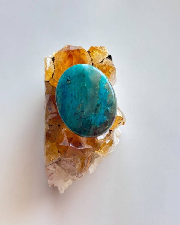 30mm Shattuckite Cabochon – Azure Dream