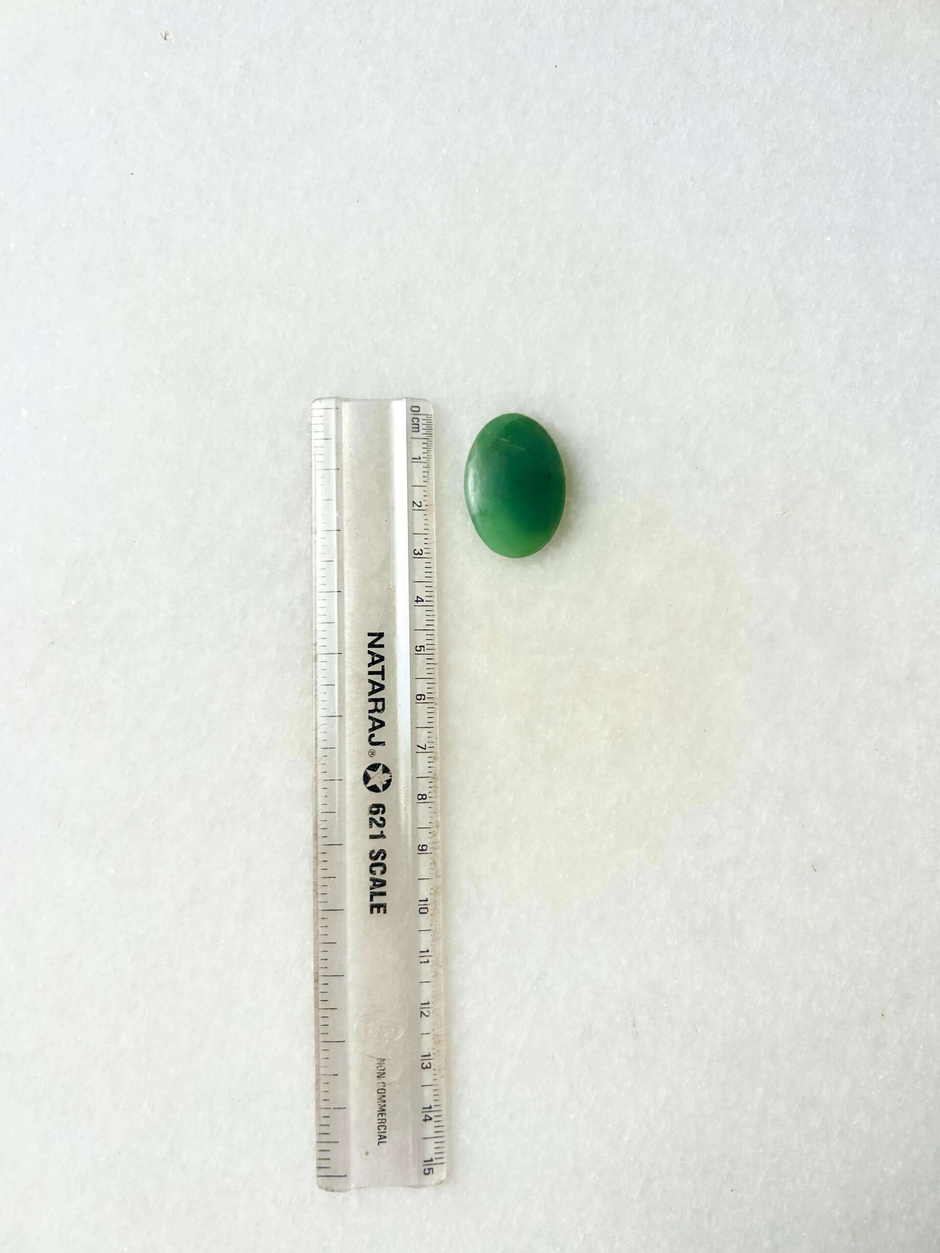 30 mm Green Jade Cabochon for Macrame - Image 2