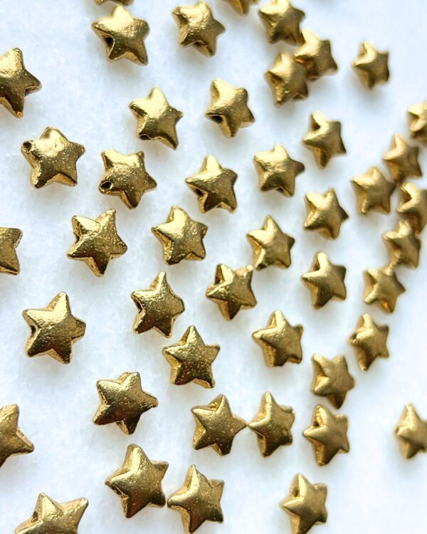Star Bead Brass Charms – Pack of 5 Pieces