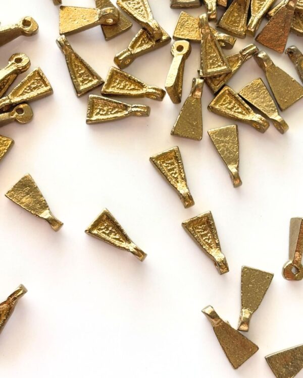 Long Triangle Brass Charms – Pack of 10 Pieces
