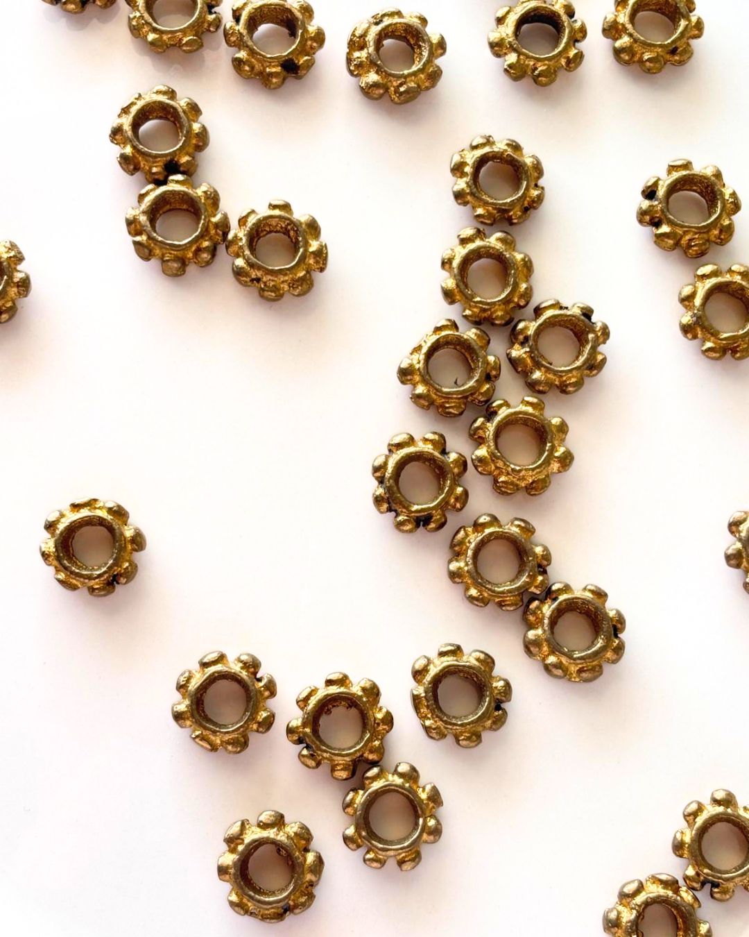 Large Hole Flower Brass Beads – Pack of 5 Pieces - Image 5