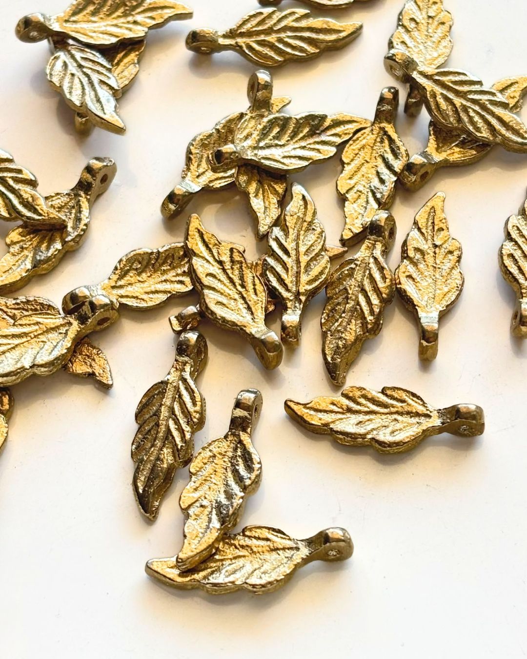 Feather Brass Charms – Pack of 5 Pieces - Image 2