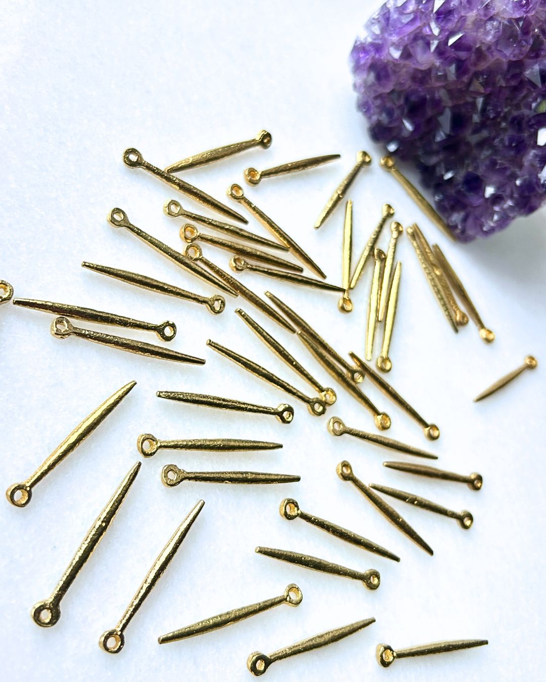 Long Stick Brass Charms – Pack of 5 Pieces