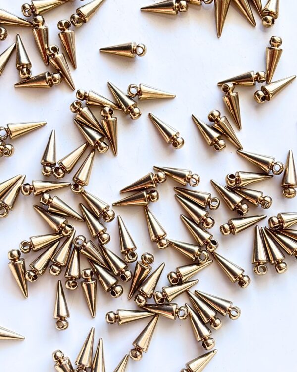 15x5mm Brass Spike Beads – 10PCS