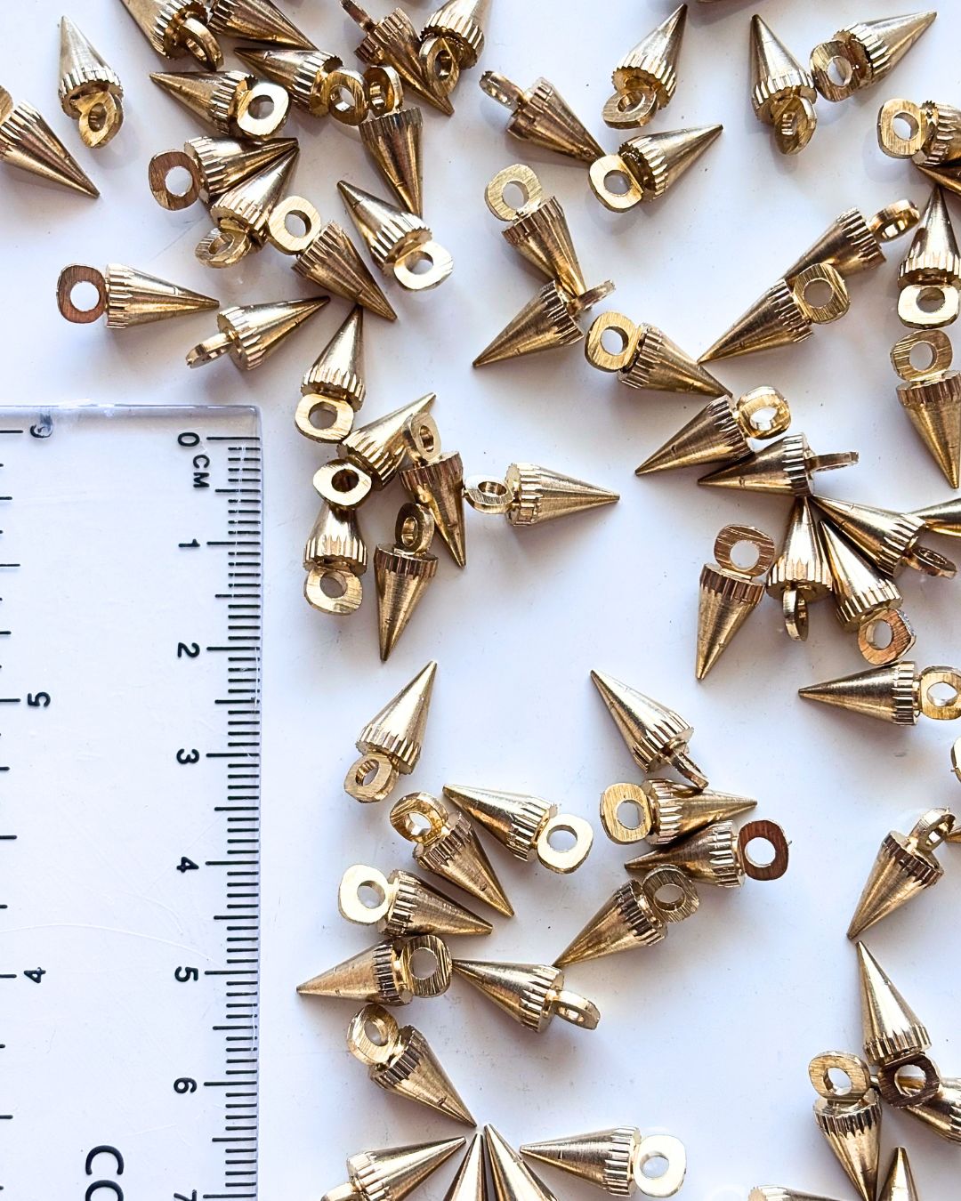 15x6mm Brass Spike Beads – 10g - Image 2