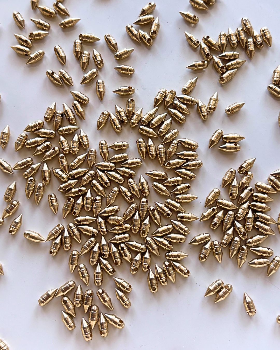 8x3mm Brass Spike Beads – 10g