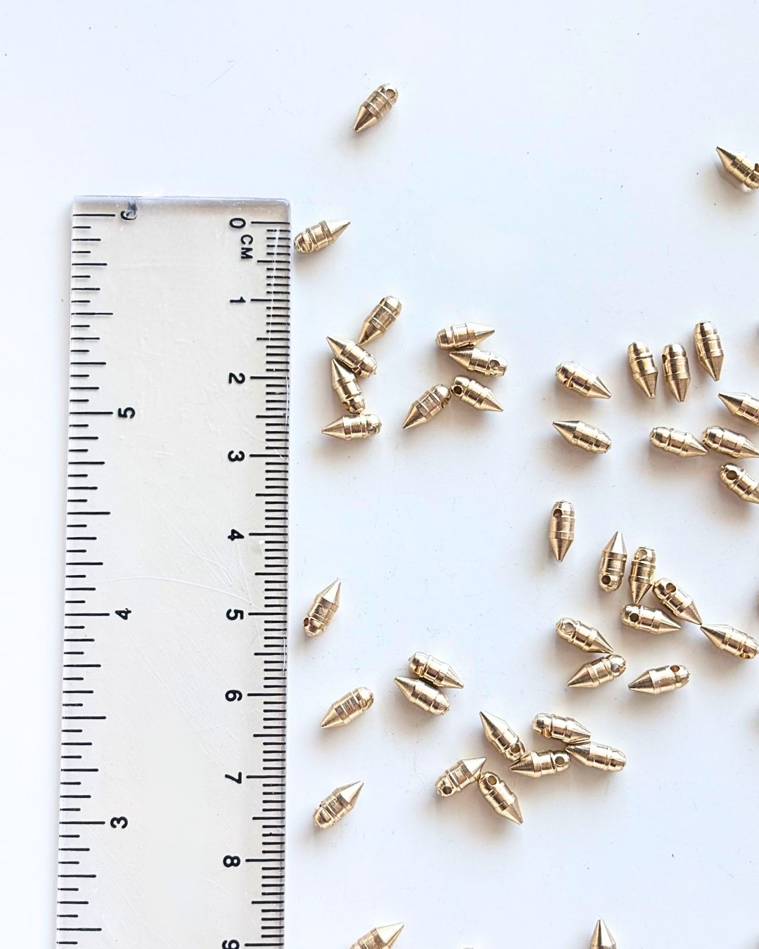 8x3mm Brass Spike Beads – 10g - Image 3
