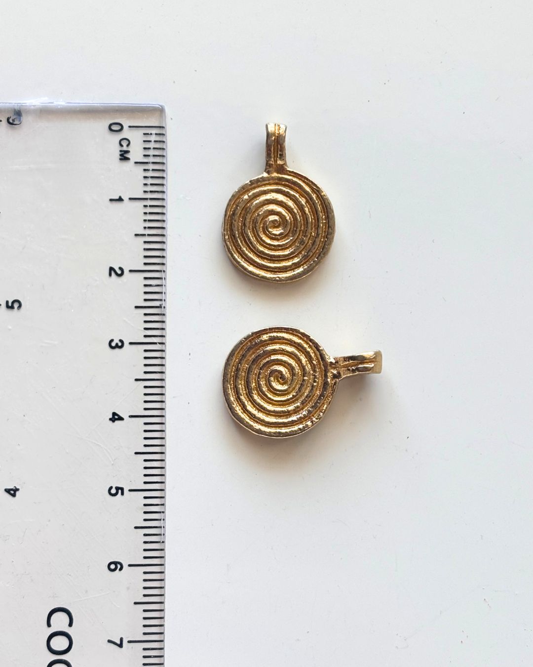 Spiral Brass Charms 22mm – Pack of 5 Pieces - Image 3
