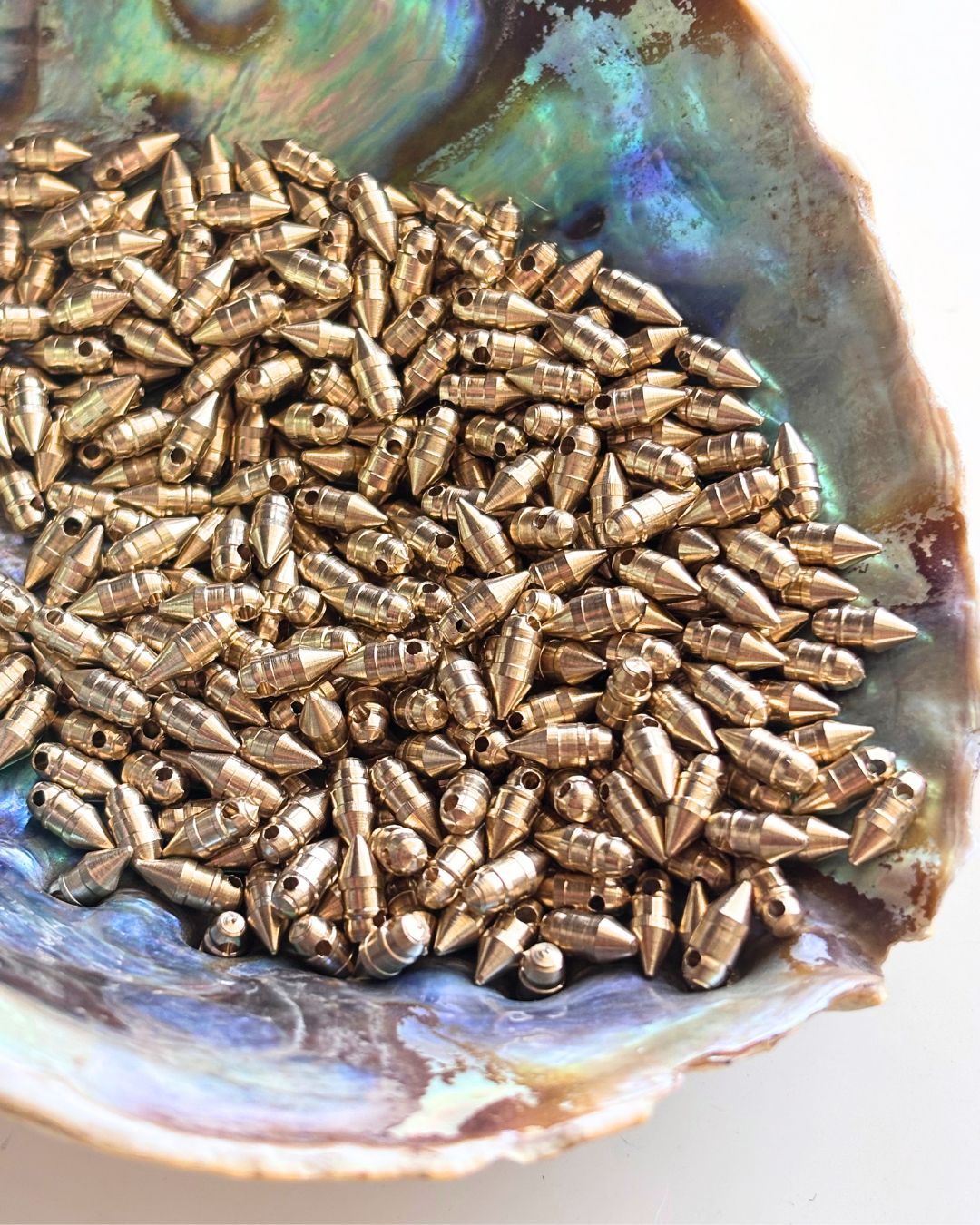 8x3mm Brass Spike Beads – 10g - Image 2