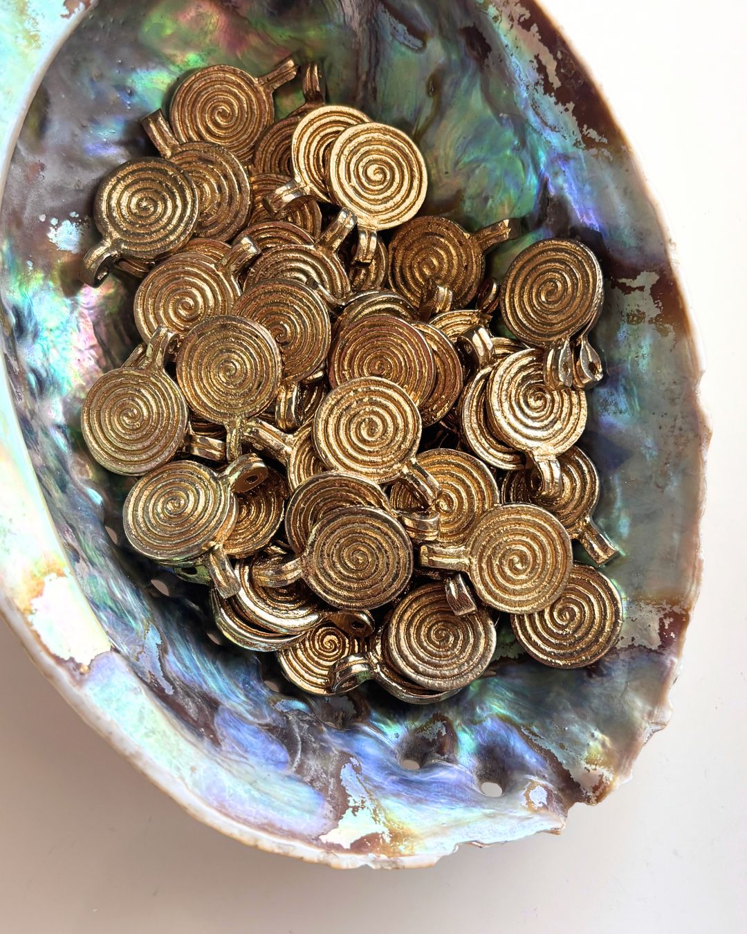 Spiral Brass Charms 22mm – Pack of 5 Pieces - Image 4