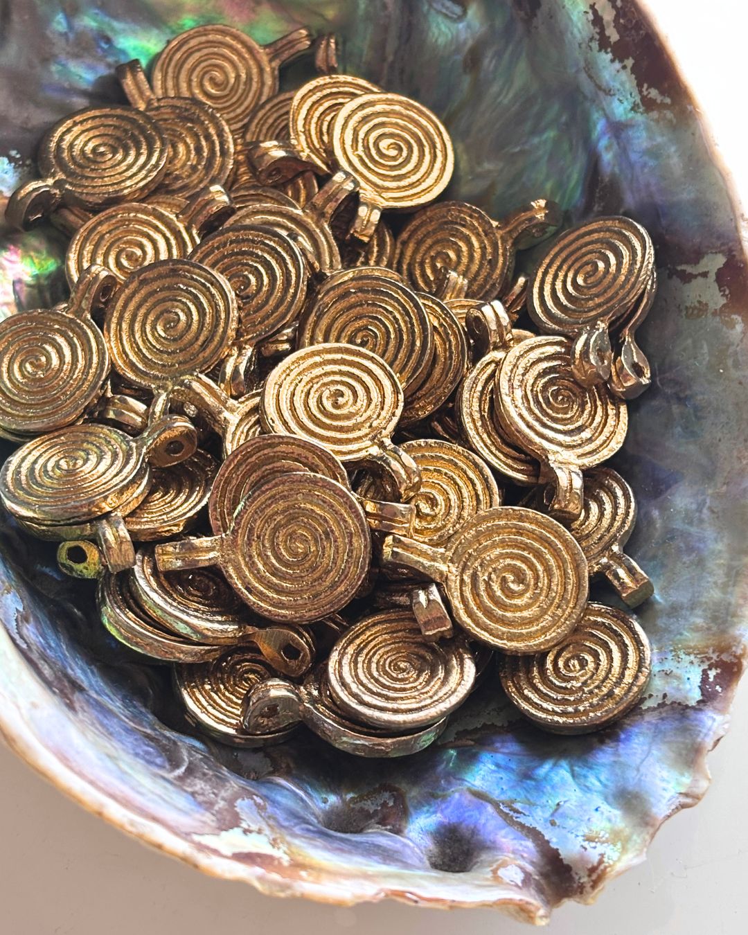 Spiral Brass Charms 22mm – Pack of 5 Pieces