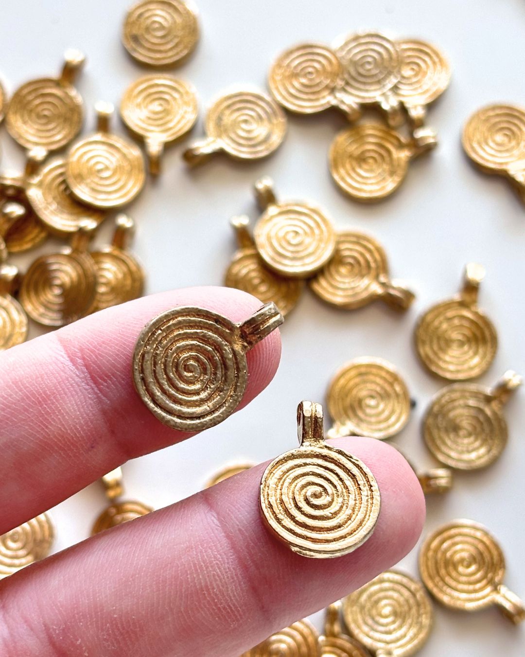 Spiral Brass Charms 22mm – Pack of 5 Pieces - Image 2